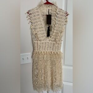 Ermanno Scervino Lace Corset Dress Pearl Buttons IT 40 NWT Rare